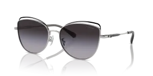 แว่นกันแดด Coach HC7162-90018G มุมเฉียง สีเงินประกาย/ดำ สำหรับผู้หญิง