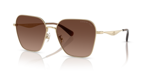 แว่นกันแดด Coach HC7168-9005T5 มุมเฉียง สีทองอ่อนประกาย สำหรับผู้หญิง