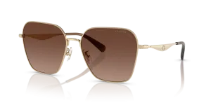 แว่นกันแดด Coach HC7168-9005T5 มุมเฉียง สีทองอ่อนประกาย สำหรับผู้หญิง