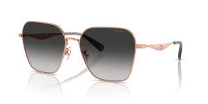 แว่นกันแดด Coach HC7168-93313C มุมเฉียง สีทองชมพูประกาย สำหรับผู้หญิง