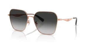 แว่นกันแดด Coach HC7168-93313C มุมเฉียง สีทองชมพูประกาย สำหรับผู้หญิง