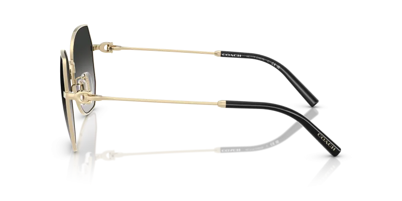 แว่นกันแดด Coach HC7175-90053C มุมข้าง ขาแว่นสีทองอ่อนประกาย