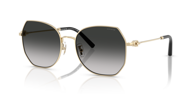 แว่นกันแดด Coach HC7175-90053C มุมเฉียง สีทองอ่อนประกาย สำหรับผู้หญิง