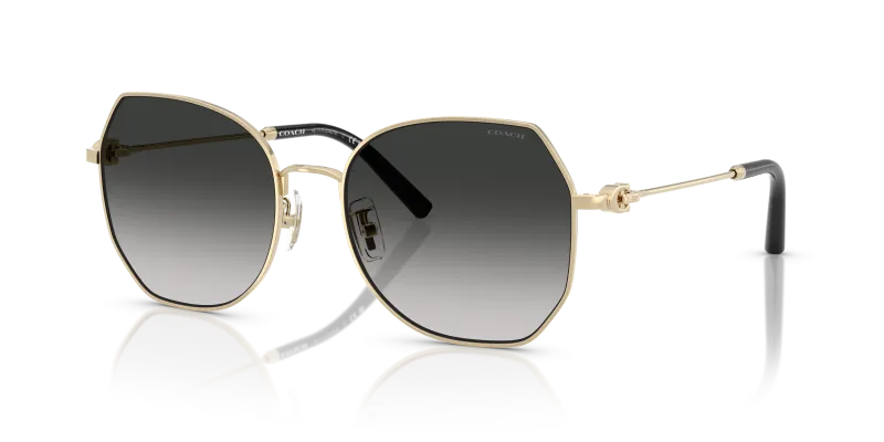 แว่นกันแดด Coach HC7175-90053C มุมเฉียง สีทองอ่อนประกาย สำหรับผู้หญิง