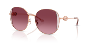 แว่นกันแดด Coach HC7176B-93318H มุมเฉียง สีทองกุหลาบแวววาว/กุหลาบ สำหรับผู้หญิง