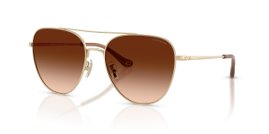 แว่นกันแดด Coach HC7182-900574 มุมเฉียง สีทองอ่อนประกาย สำหรับผู้หญิง