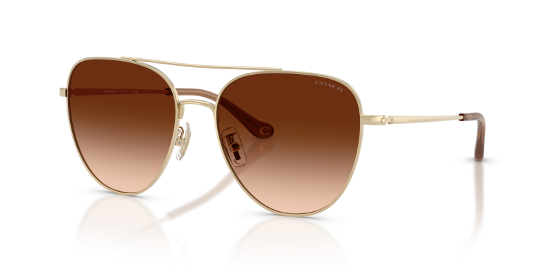 แว่นกันแดด Coach HC7182-900574 มุมเฉียง สีทองอ่อนประกาย สำหรับผู้หญิง