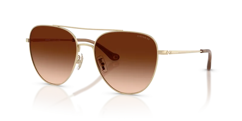 แว่นกันแดด Coach HC7182-900574 มุมเฉียง สีทองอ่อนประกาย สำหรับผู้หญิง
