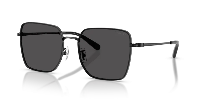 แว่นกันแดด Coach HC7184D-934487 Shiny Black Grey Solid แว่นกันแดด Coach HC7184D-934487 มุมเฉียง ดำมันวาว/สีเทาเข้ม สำหรับผู้หญิง