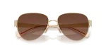 แว่นกันแดด Coach HC7186-900587 Shiny Light Gold Brown Gradient Polarized แว่นกันแดด Coach HC7186-900587 close-up ด้านหน้า