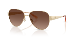แว่นกันแดด Coach HC7186-900587 มุมเฉียง สีทองอ่อนประกาย สำหรับผู้หญิง