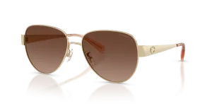 แว่นกันแดด Coach HC7186-900587 มุมเฉียง สีทองอ่อนประกาย สำหรับผู้หญิง
