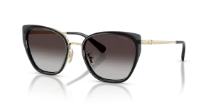 แว่นกันแดด Coach HC7187-94848G มุมเฉียง สี Gold/Smoke สำหรับผู้หญิง