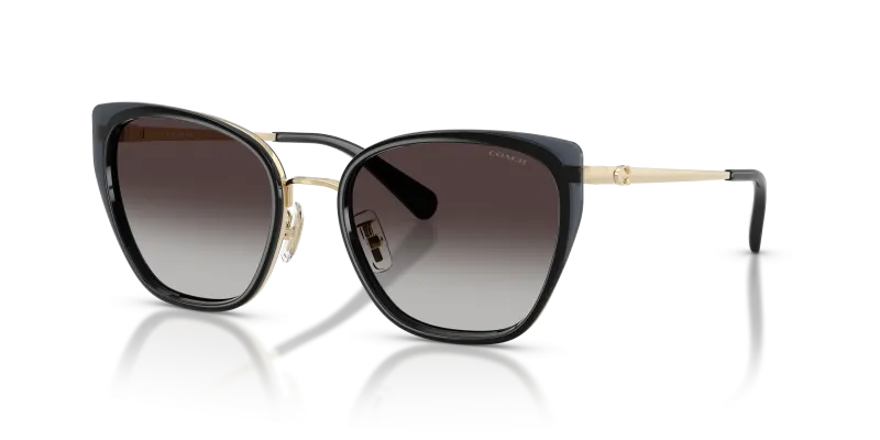 แว่นกันแดด Coach HC7187-94848G Gold Smoke Grey Gradient แว่นกันแดด Coach HC7187-94848G มุมเฉียง สี Gold/Smoke สำหรับผู้หญิง