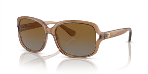แว่นกันแดด Coach HC8169-5561T5 มุมเฉียง สีน้ำตาลโปร่งใส สำหรับผู้หญิง