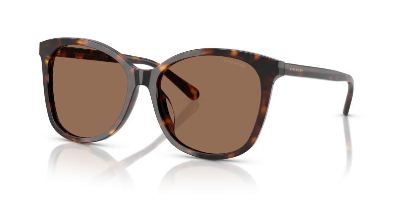 แว่นกันแดด Coach HC8271U-512073 มุมเฉียง สีลายเต่าเข้ม สำหรับผู้หญิง