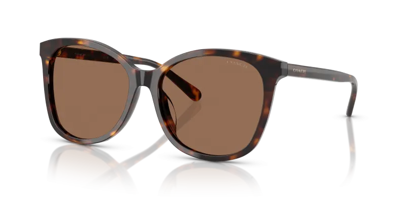 แว่นกันแดด Coach HC8271U-512073 Dark Tortoise Dark Brown แว่นกันแดด Coach HC8271U-512073 มุมเฉียง สีลายเต่าเข้ม สำหรับผู้หญิง