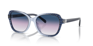 แว่นกันแดด Coach HC8349U-57088H มุมเฉียง ไล่ระดับสีน้ำเงิน สำหรับผู้หญิง