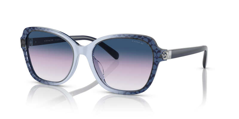 แว่นกันแดด Coach HC8349U-57088H มุมเฉียง ไล่ระดับสีน้ำเงิน สำหรับผู้หญิง