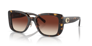 แว่นกันแดด Coach HC8352-512013 มุมเฉียง สีลายเต่าเข้ม สำหรับผู้หญิง