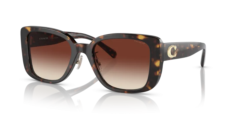 แว่นกันแดด Coach HC8352-512013 Dark Tortoise Dark Brown Gradient แว่นกันแดด Coach HC8352-512013 มุมเฉียง สีลายเต่าเข้ม สำหรับผู้หญิง