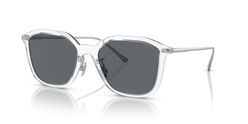 แว่นกันแดด Coach HC8355-511181 Clear Grey Solid Polarized แว่นกันแดด Coach HC8355-511181 มุมเฉียง สีใส สำหรับผู้ชาย