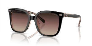 แว่นกันแดด Coach HC8381F-5781E2 มุมเฉียง สีดำ สำหรับผู้หญิง
