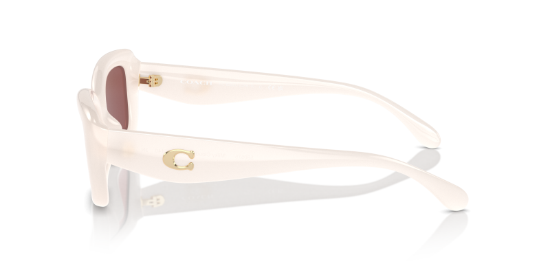 แว่นกันแดด Coach HC8390U-580575 มุมข้าง ขาแว่นสี Milky Cloud