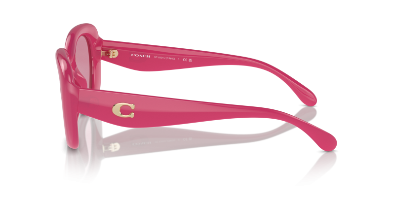 แว่นกันแดด Coach HC8391U-58069L มุมข้าง ขาแว่นสี Milky Magenta