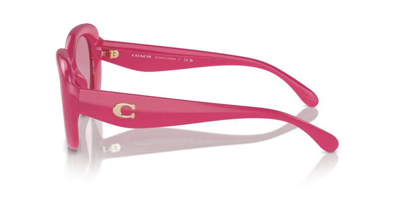 แว่นกันแดด Coach HC8391U-58069L มุมข้าง ขาแว่นสี Milky Magenta