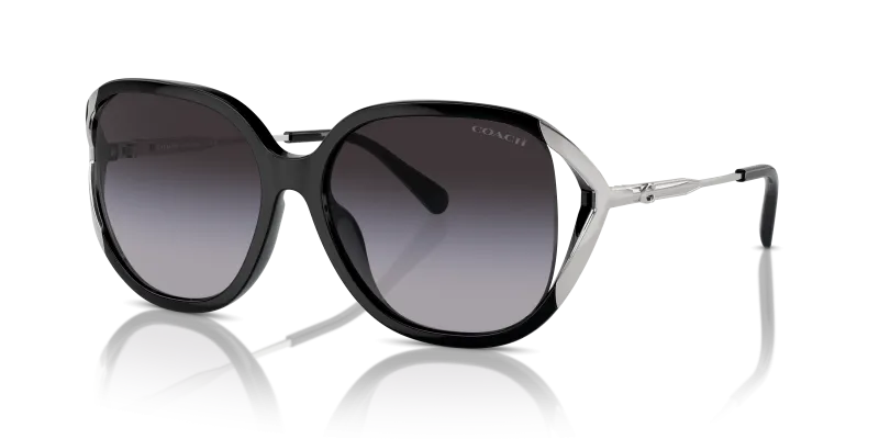 แว่นกันแดด Coach HC8396U-50028G Black Grey Gradient แว่นกันแดด Coach HC8396U-50028G มุมเฉียง สีดำ สำหรับผู้หญิง