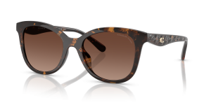 แว่นกันแดด Coach HC8419U-5120T5 มุมเฉียง สีลายเต่าเข้ม สำหรับผู้หญิง