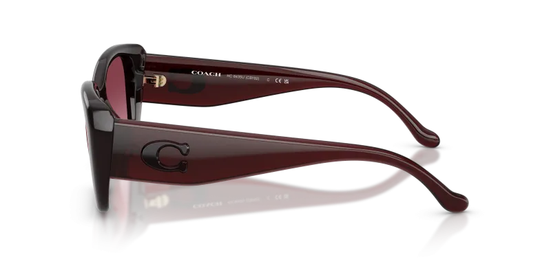 แว่นกันแดด Coach HC8435U-59158H มุมข้าง ขาแว่นสีเมอร์ลอทมิลค์กี้