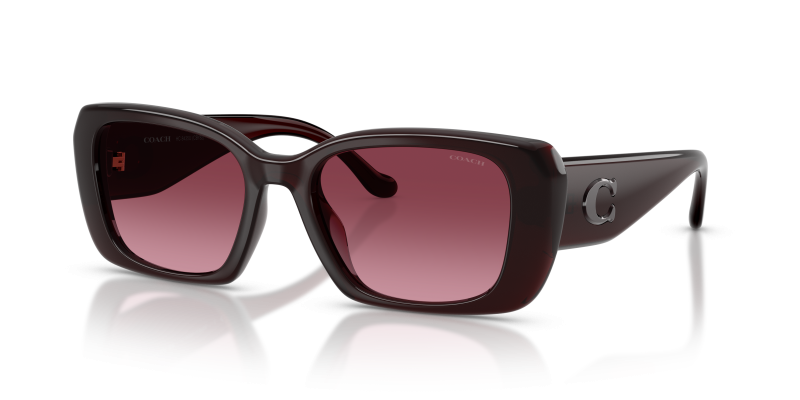 แว่นกันแดด Coach HC8435U-59158H Milky Merlot Merlot Gradient แว่นกันแดด Coach HC8435U-59158H มุมเฉียง สีเมอร์ลอทมิลค์กี้ สำหรับผู้หญิง