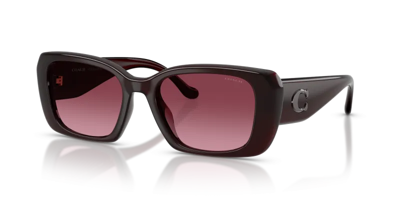แว่นกันแดด Coach HC8435U-59158H มุมเฉียง สีเมอร์ลอทมิลค์กี้ สำหรับผู้หญิง