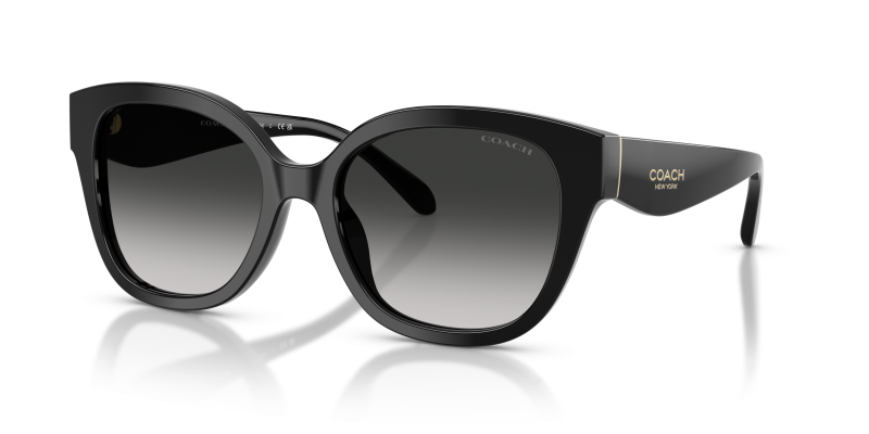 แว่นกันแดด Coach HC8438U-500287 Black Grey Gradient แว่นกันแดด Coach HC8438U-500287 มุมเฉียง สีดำ สำหรับผู้หญิง