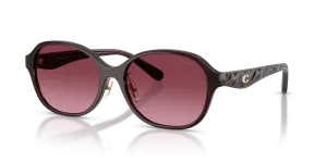 แว่นกันแดด Coach HC8445D-59158H มุมเฉียง สีเมอร์ลอทมิลค์กี้ สำหรับผู้หญิง
