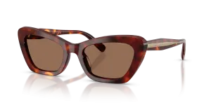 แว่นกันแดด Coach HC8452U-593873 มุมเฉียง สี Walnut Tortoise สำหรับผู้หญิง