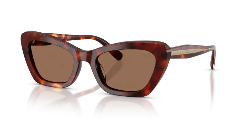 แว่นกันแดด Coach HC8452U-593873 Walnut Tortoise Brown Solid แว่นกันแดด Coach HC8452U-593873 มุมเฉียง สี Walnut Tortoise สำหรับผู้หญิง