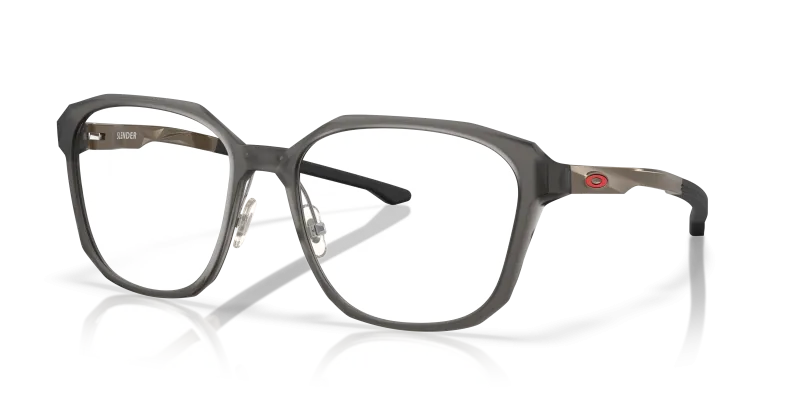 แว่นสายตา Oakley OX8193-02 มุมเฉียง สี Satin Grey Smoke สำหรับผู้ชาย