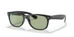 แว่นกันแดด Rayban New Wayfarer Low Bridge Fit RB2132F-601/52 Black Green แว่นกันแดด Rayban RB2132F-601/52 มุมเฉียง สีดำ สำหรับผู้ใช้ทุกเพศ