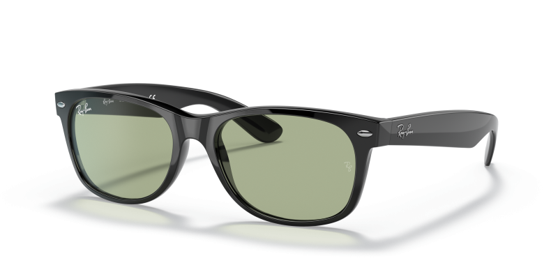 แว่นกันแดด Rayban New Wayfarer Low Bridge Fit RB2132F-601/52 Black Green แว่นกันแดด Rayban RB2132F-601/52 มุมเฉียง สีดำ สำหรับผู้ใช้ทุกเพศ