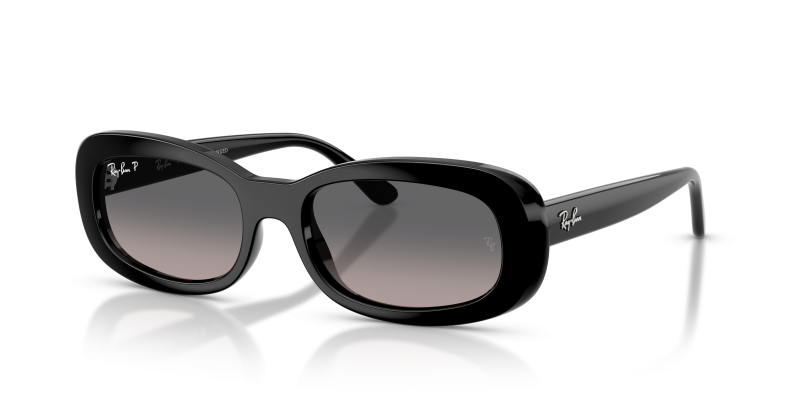 แว่นกันแดด Rayban RB2221F-901/M3 มุมเฉียง สีดำ สำหรับผู้หญิง
