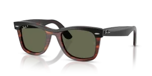 แว่นกันแดด Rayban RB2240F-144058 มุมเฉียง สีดำพื้นฮาวานา สำหรับผู้ใช้ทุกเพศ
