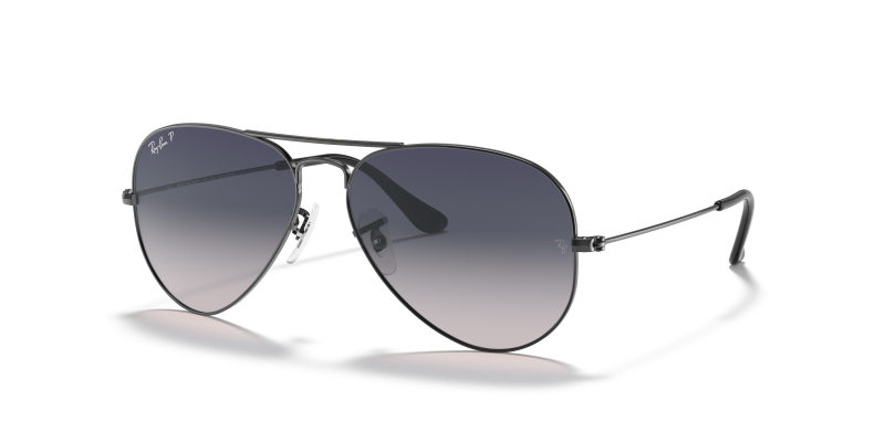 แว่นกันแดด Rayban Aviator RB3025-004/78 Gunmetal Blue Gradient Polarized แว่นกันแดด Rayban RB3025-004/78 มุมเฉียง สีกันเมทัล สำหรับผู้ใช้ทุกเพศ