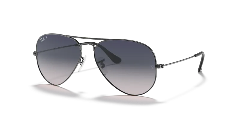 แว่นกันแดด Rayban Aviator RB3025-004/78 Gunmetal Blue Gradient Polarized แว่นกันแดด Rayban RB3025-004/78 มุมเฉียง สีกันเมทัล สำหรับผู้ใช้ทุกเพศ