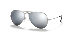 แว่นกันแดด Rayban RB3025-019/W3 มุมเฉียง สีเงิน สำหรับผู้ใช้ทุกเพศ