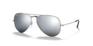 แว่นกันแดด Rayban RB3025-019/W3 มุมเฉียง สีเงิน สำหรับผู้ใช้ทุกเพศ