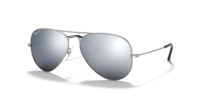 แว่นกันแดด Rayban RB3025-019/W3 มุมเฉียง สีเงิน สำหรับผู้ใช้ทุกเพศ