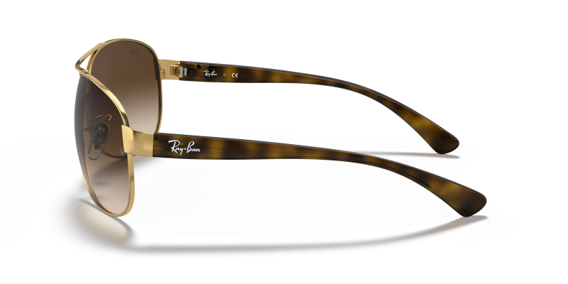 แว่นกันแดด Rayban RB3386-001/13 มุมข้าง ขาแว่นสีอะริสต้า